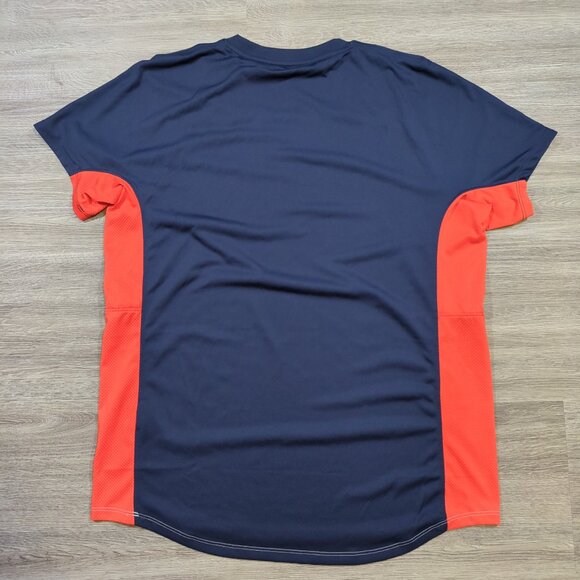 Nike Court Dri-FIT ADV Slam Tennis Shirt Men's Large Alcaraz Blue Orange Slim - Picture 7 of 9